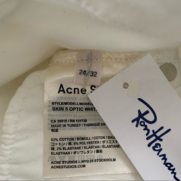 Acne Skin 5 Optic White Jeans Size 24 - Picture 12 of 16